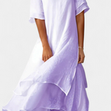 Isabel – Vestido de Algodón en Capas con Estilo Sofisticado