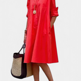 Aurora – Vestido Elegante de Algodón y Seda para Brillar con Estilo