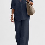Clara – Conjunto de Dos Piezas en Algodón y Lino para Un Estilo Casual y Confortable