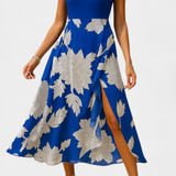 María – Vestido Floral con Abertura para un Look Elegante y Femenino