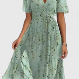 Carina – Vestido Midi con Escote en V para una Elegancia Sin Esfuerzo