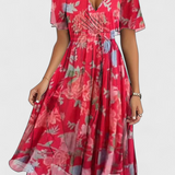 Carina – Vestido Midi con Escote en V para una Elegancia Sin Esfuerzo