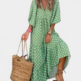 Paloma – Vestido Boho con Estampado Artístico y Estilo Único