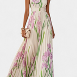 Marisol – Vestido Largo Floral Plisado para Un Estilo Elegante y Sofisticado