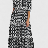Tania – Vestido Midi con Estampado Único y Sofisticado