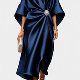 Elena – Vestido Largo de Satén con Brillo Elegante y Sofisticado