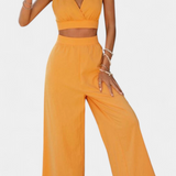 Isabel – Conjunto de Chaleco de Encaje y Pantalones Anchos, Elegancia y Comodidad en Cada Ocasión