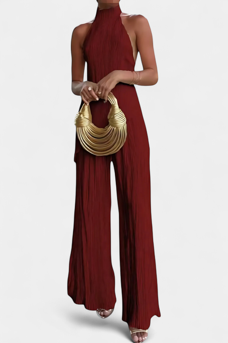Claudia – Conjunto Elegante con Top Asimétrico y Pantalón Fluido