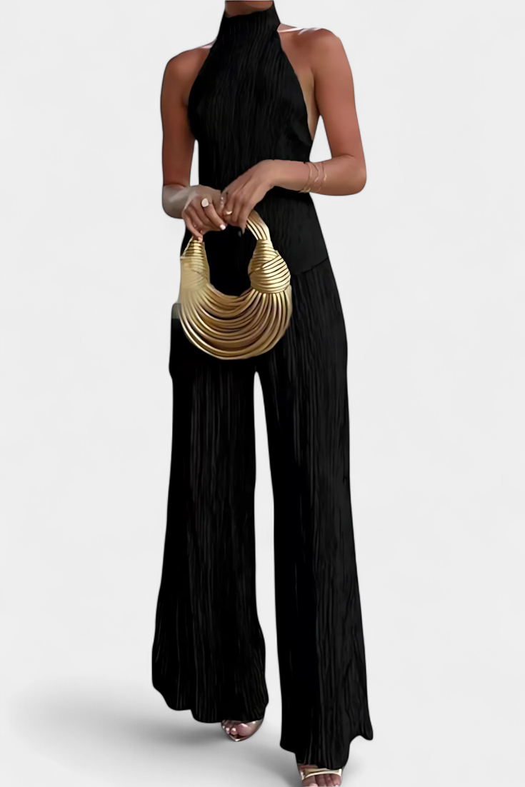 Claudia – Conjunto Elegante con Top Asimétrico y Pantalón Fluido
