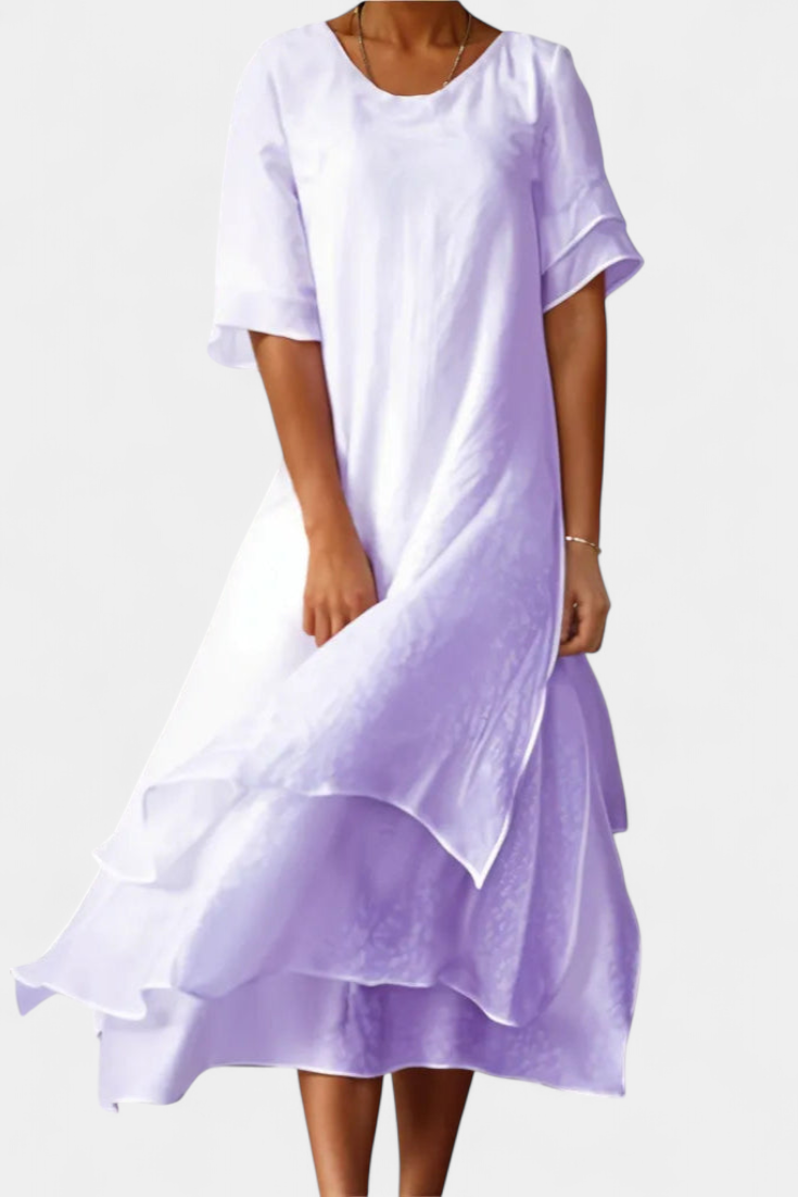 Isabel – Vestido de Algodón en Capas con Estilo Sofisticado