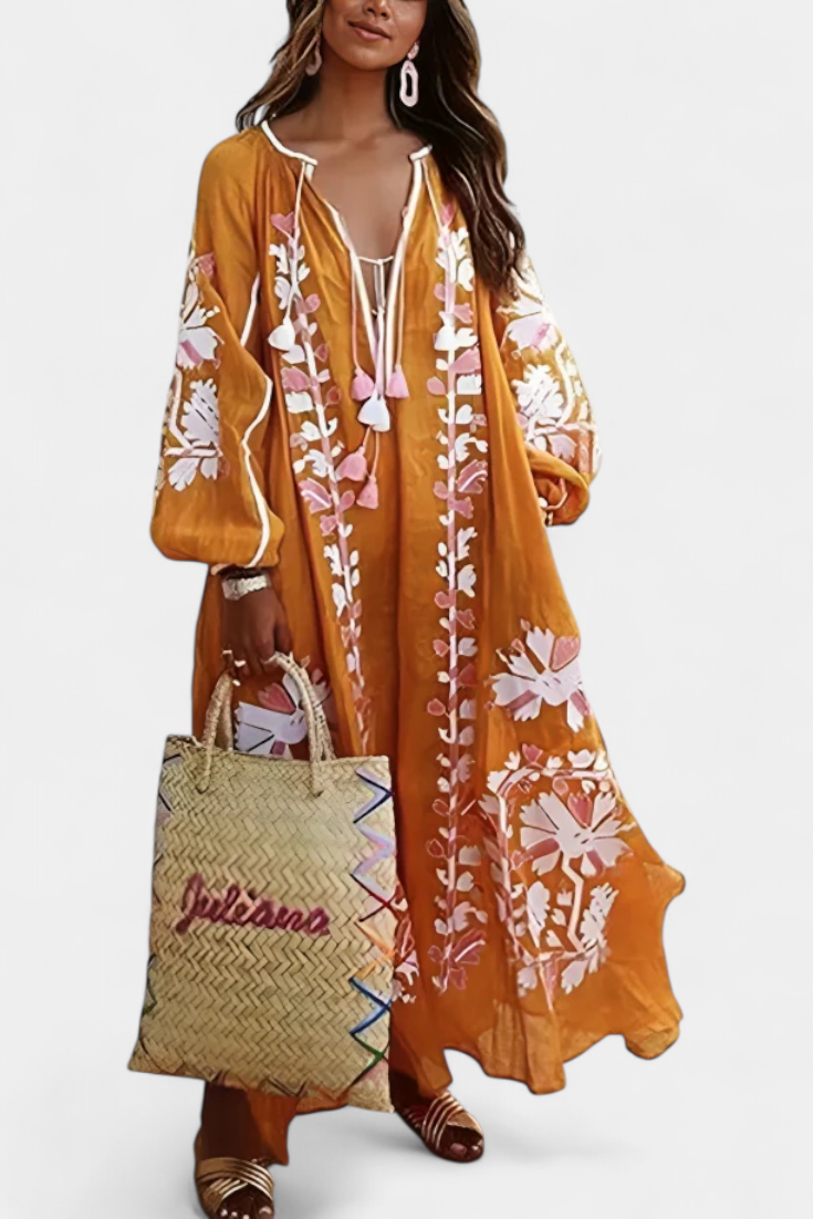 Clara – Vestido Bohemio Floral para Lucir con Estilo y Comodidad