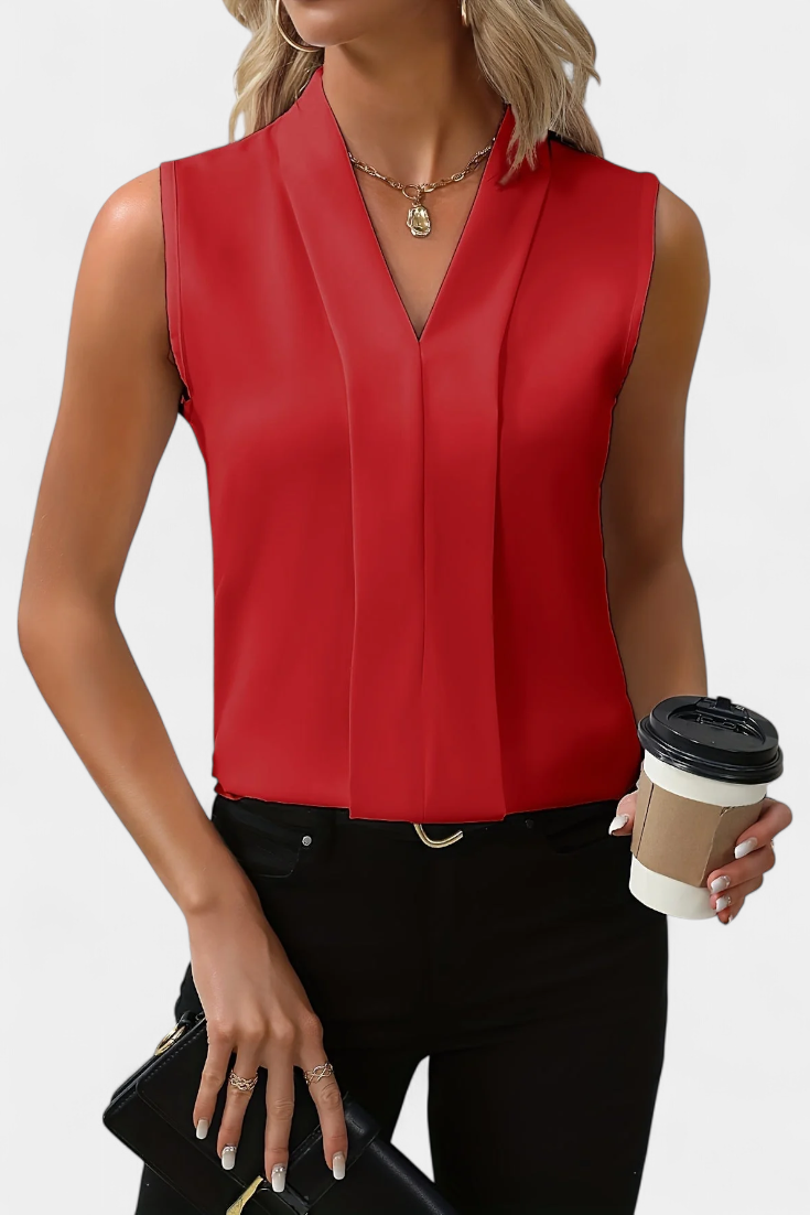 Claudia – Blusa sin Mangas con Escote en V