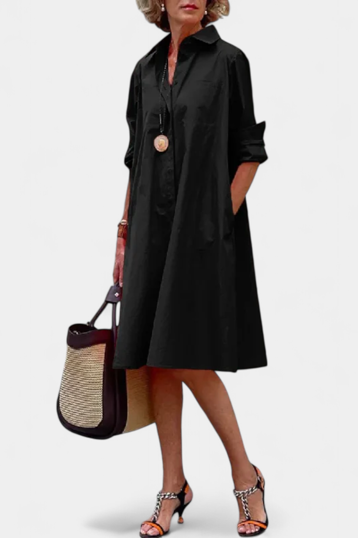 Aurora – Vestido Elegante de Algodón y Seda para Brillar con Estilo
