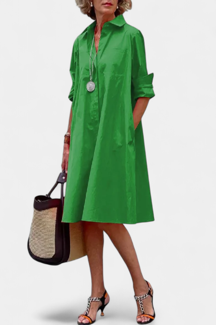 Aurora – Vestido Elegante de Algodón y Seda para Brillar con Estilo