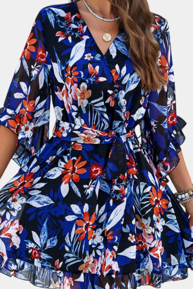 Elena – Vestido Mini Floral Impreso Ideal Para Momentos Especiales