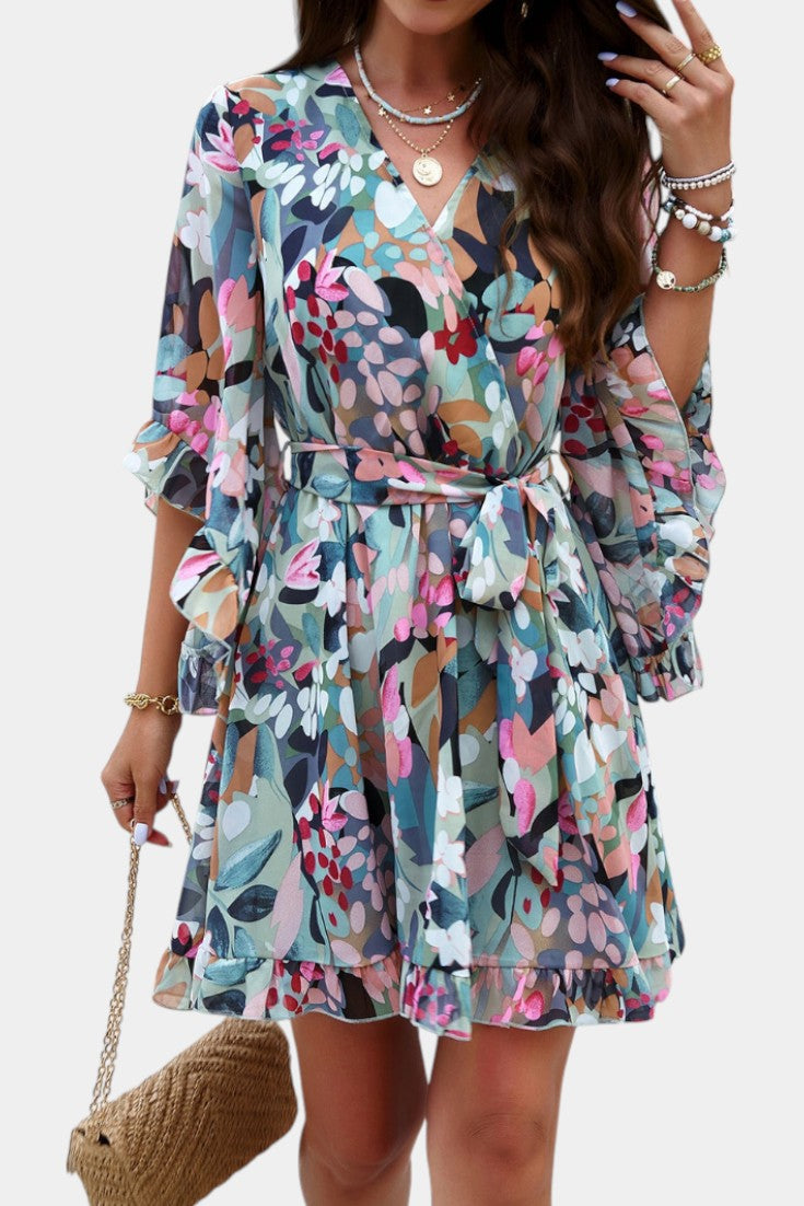 Elena – Vestido Mini Floral Impreso Ideal Para Momentos Especiales