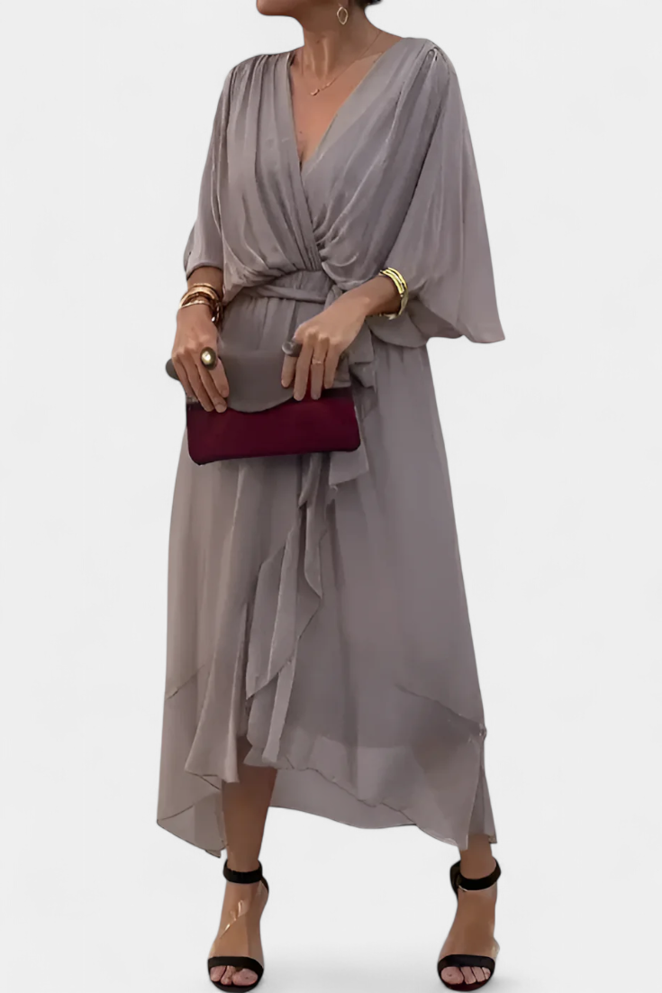 Isabel – Vestido Flowy con Escote en V para un Verano Elegante y Confortable