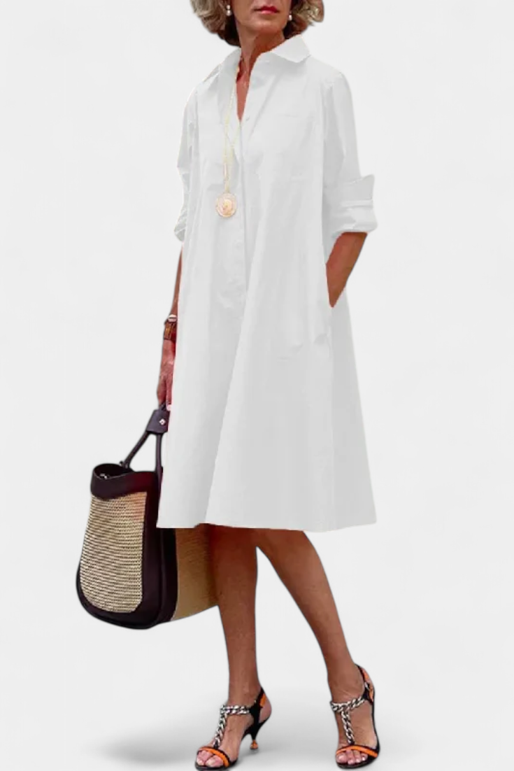 Aurora – Vestido Elegante de Algodón y Seda para Brillar con Estilo