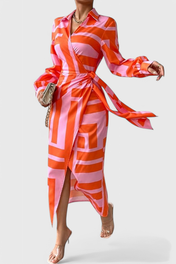 Elena – Vestido Envolvente Impreso Para Tu Estilo Chic y Cómodo