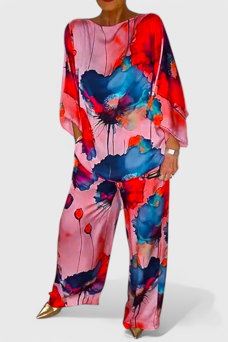 Claudia – Conjunto Floral de Dos Piezas con Estilo Sofisticado y Cómodo