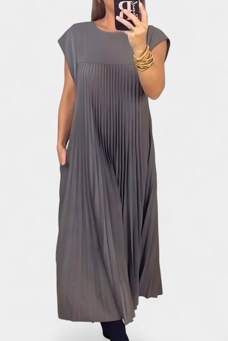 Nerea – Vestido Sin Mangas Con Pliegues Para Un Estilo Ligero Y Elegante