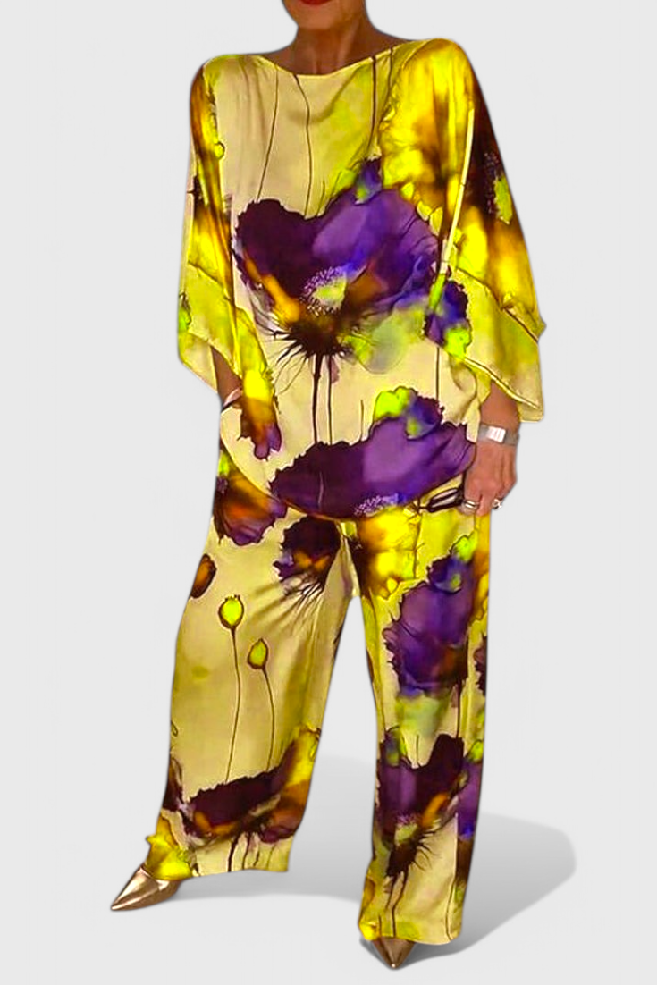 Claudia – Conjunto Floral de Dos Piezas con Estilo Sofisticado y Cómodo