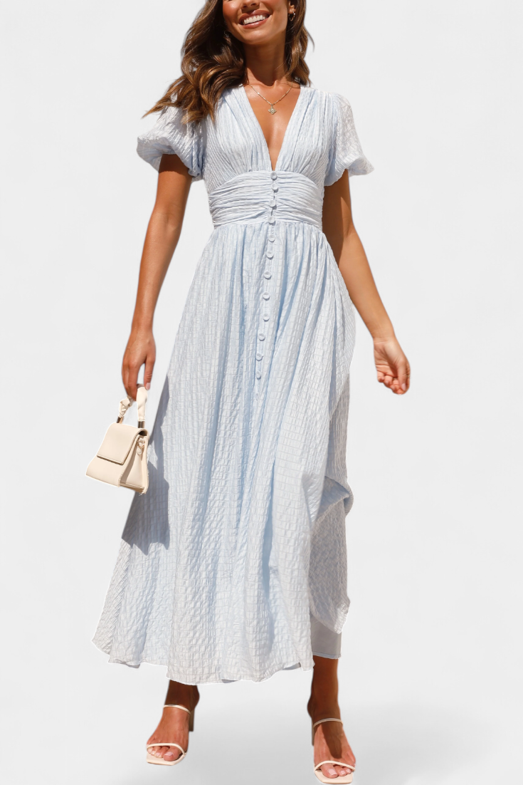Clara – Vestido Maxi con Estilo Romántico y Veraniego
