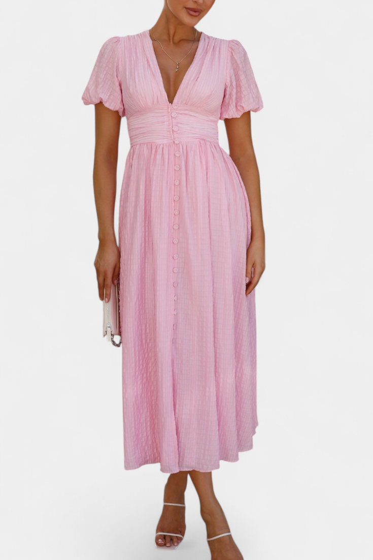 Clara – Vestido Maxi con Estilo Romántico y Veraniego