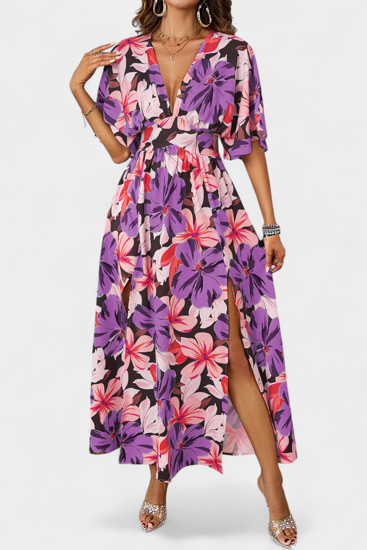 María – Vestido Largo Floral con Estilo Fresco y Elegante