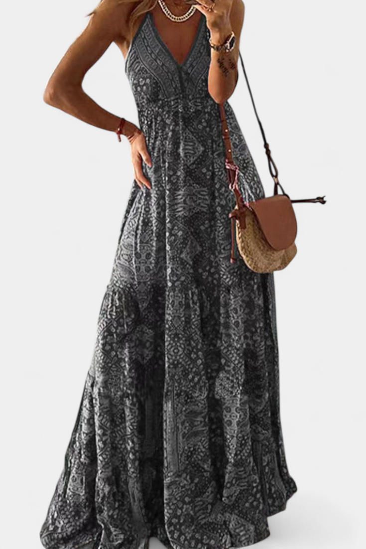 Elena – Vestido Vintage con Estampado Floral y Elegancia Atemporal