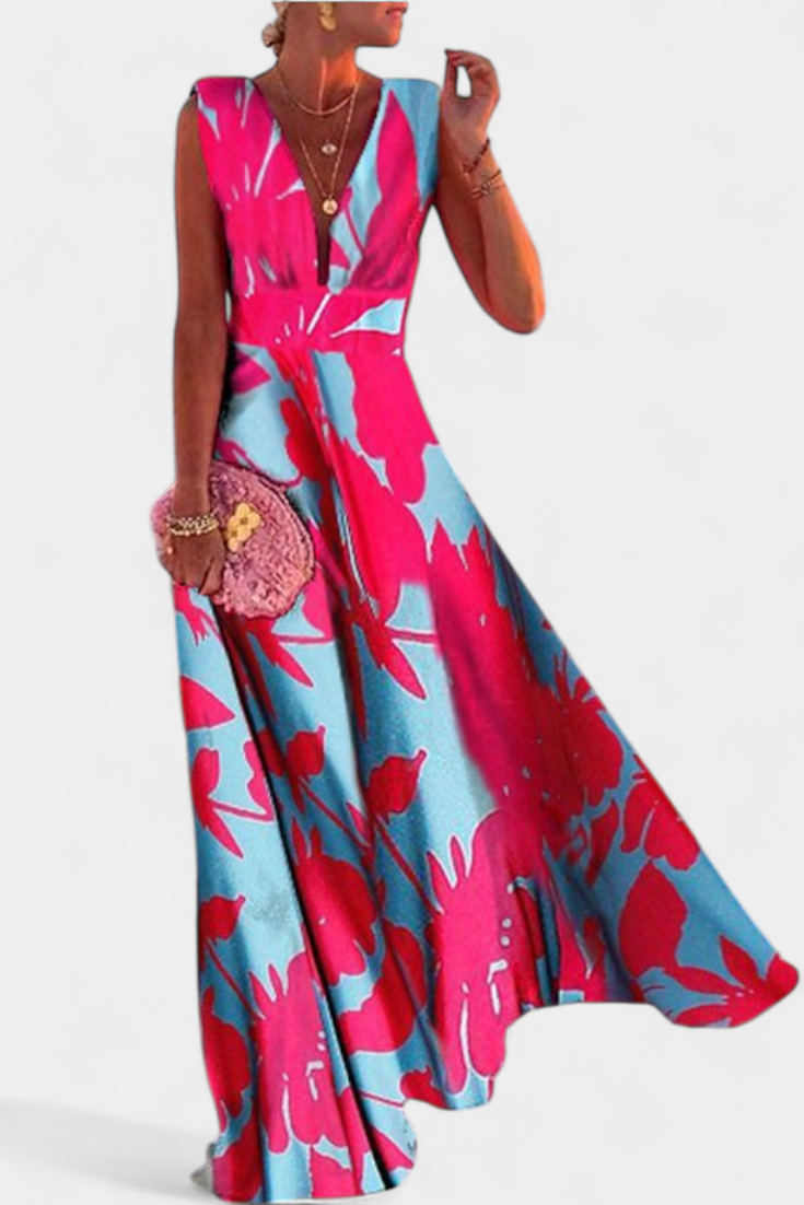 Salma – Vestido A Línea con Estampado Minimalista y Estilo Sofisticado