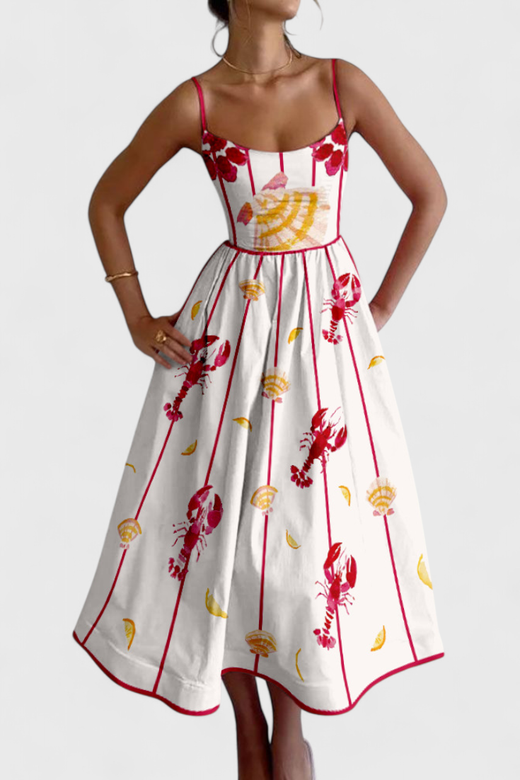 Carmen – Vestido Vintage con Estampado Divertido para Días Soleados