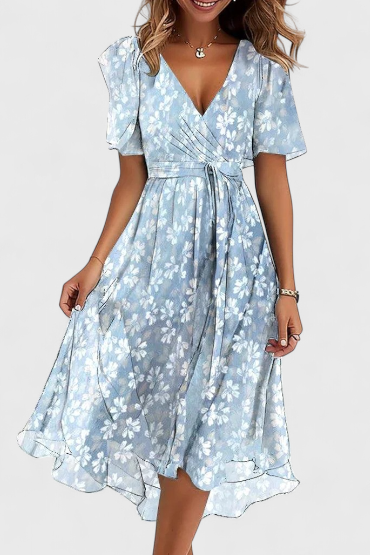 Carina – Vestido Midi con Escote en V para una Elegancia Sin Esfuerzo