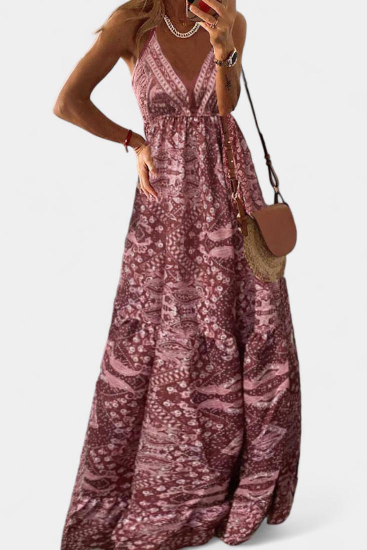 Elena – Vestido Vintage con Estampado Floral y Elegancia Atemporal