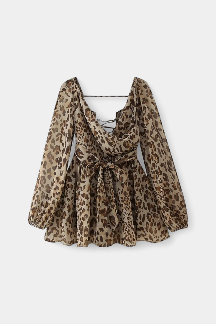 María – Vestido Mini Con Escote En V Y Mangas Ligeras Para Días Soleados