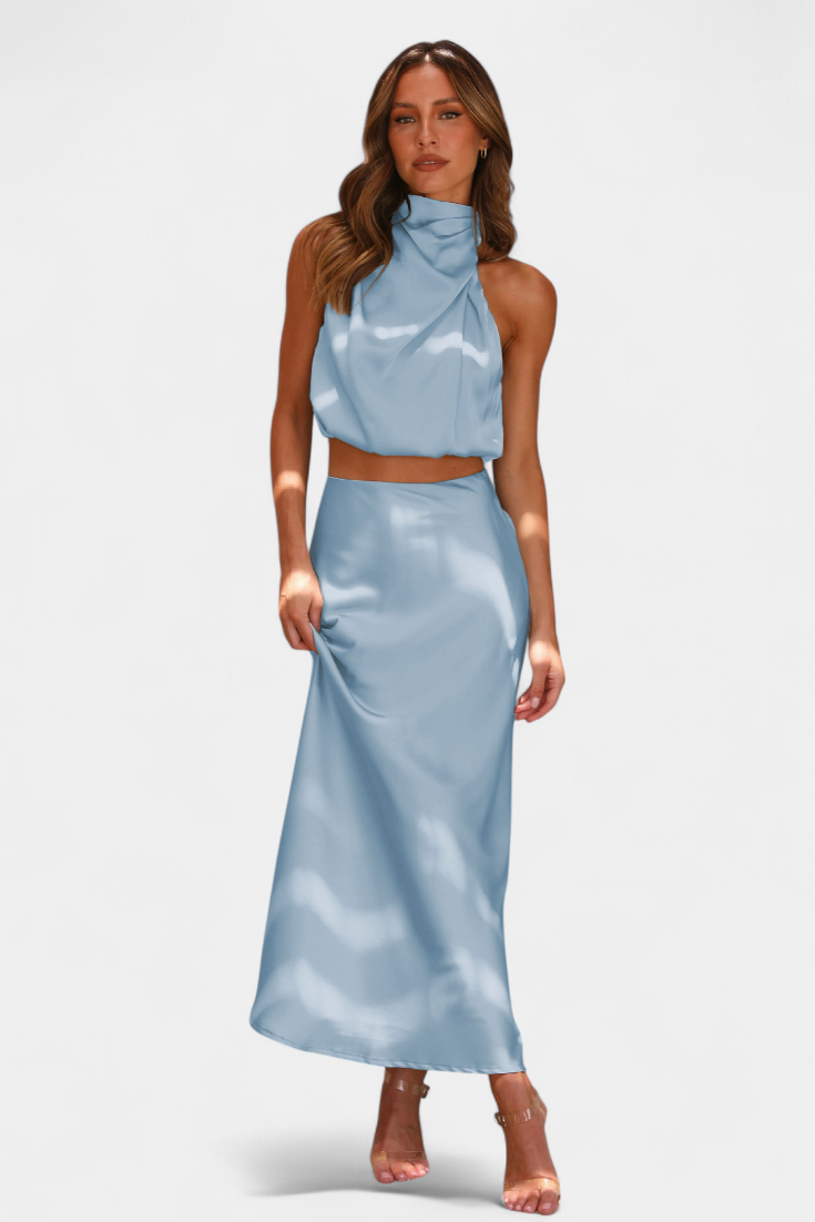 Elena – Conjunto Drapeado de Falda para un Estilo Elegante y Sofisticado