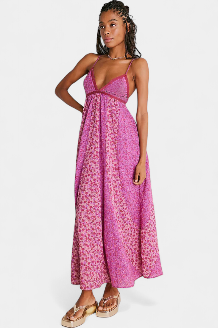 Clara – Vestido Boho Floral de Chiffon con Toque Elegante y Fresco