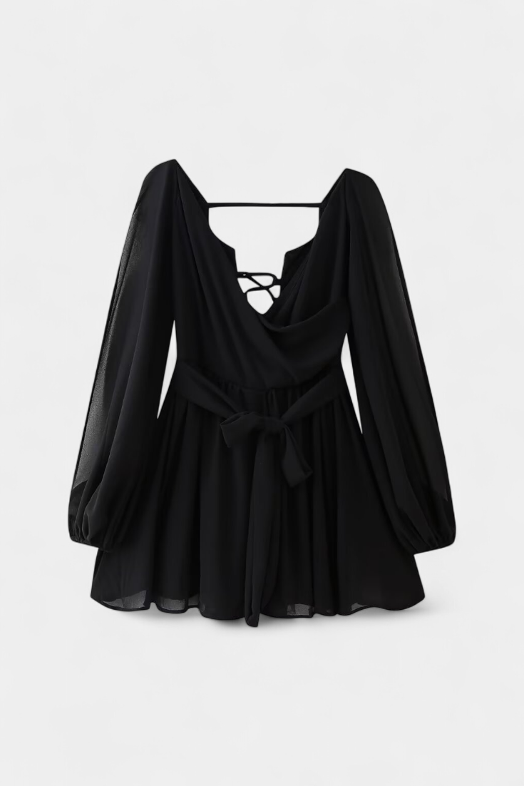 María – Vestido Mini Con Escote En V Y Mangas Ligeras Para Días Soleados
