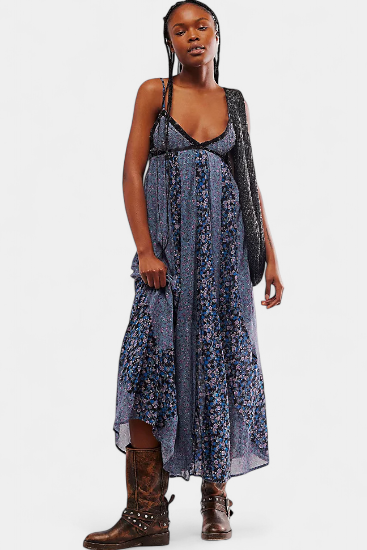 Clara – Vestido Boho Floral de Chiffon con Toque Elegante y Fresco