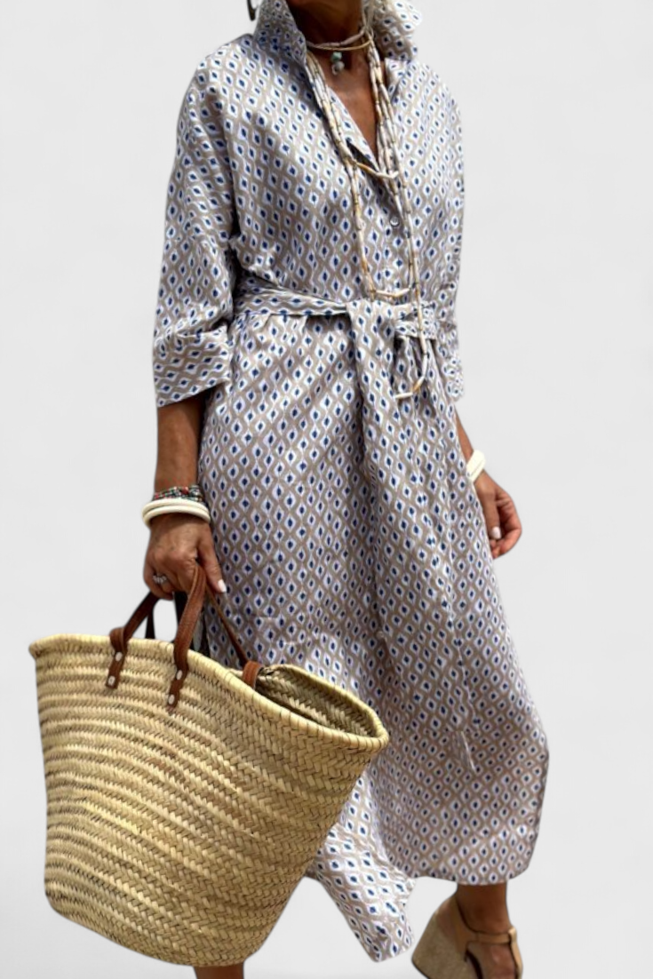 Lola – Vestido Camisero de Rayas con Estilo Fresco y Elegante
