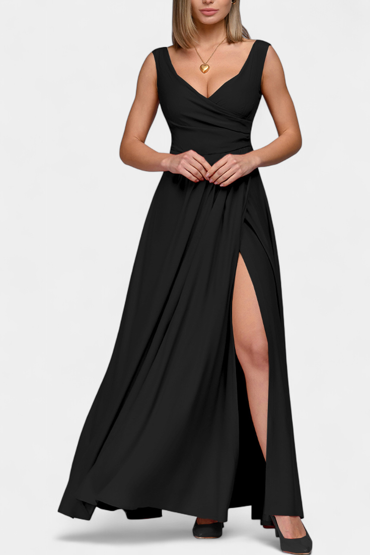Marisol – Vestido Largo Con Drapeado Para Una Elegancia Sofisticada