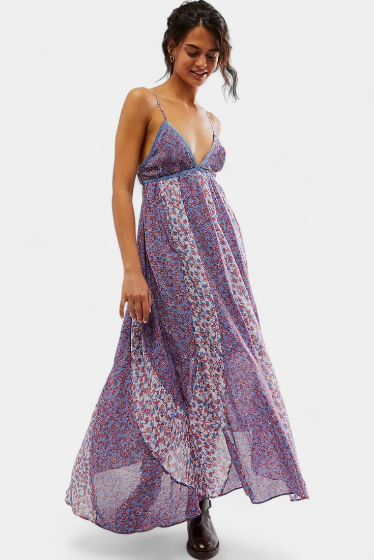 Clara – Vestido Boho Floral de Chiffon con Toque Elegante y Fresco