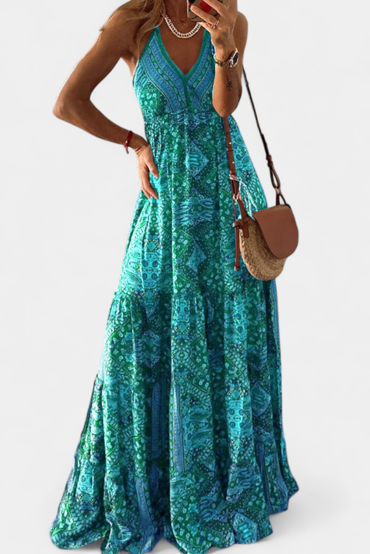 Elena – Vestido Vintage con Estampado Floral y Elegancia Atemporal