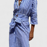 Lola – Vestido Camisero de Rayas con Estilo Fresco y Elegante