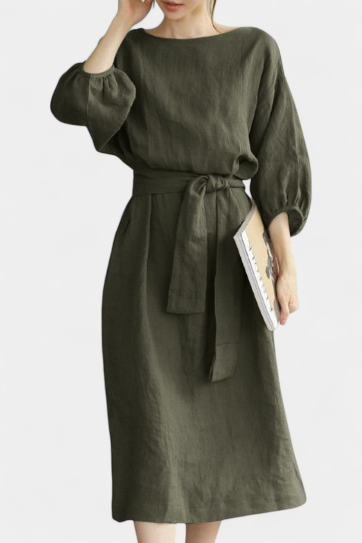 Claudia – Vestido de Lino y Algodón con Estilo Elegante y Fresco