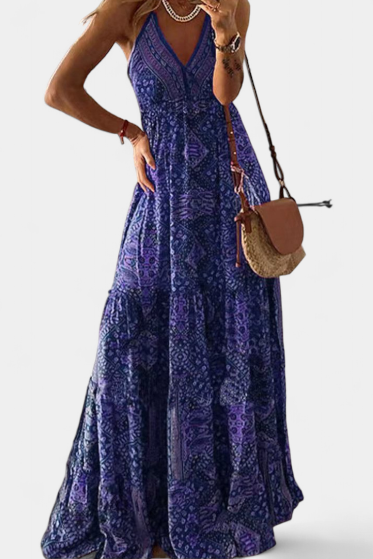 Elena – Vestido Vintage con Estampado Floral y Elegancia Atemporal