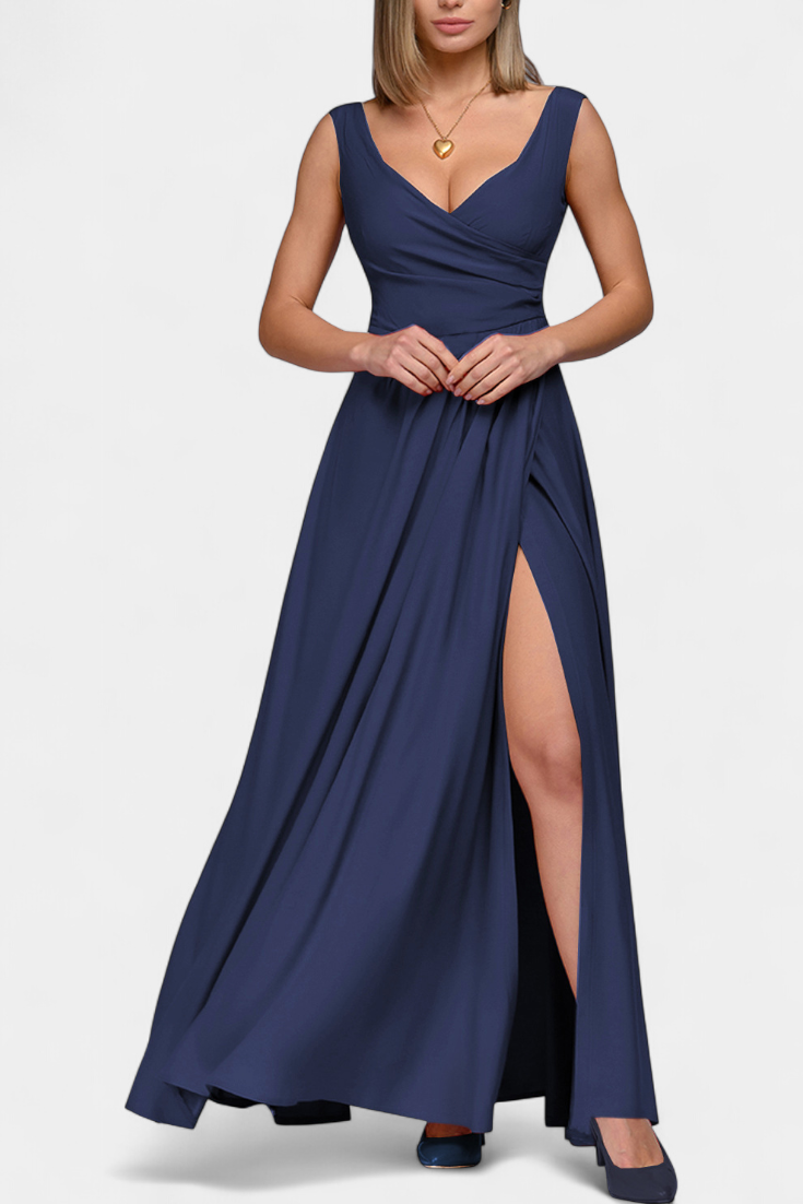 Marisol – Vestido Largo Con Drapeado Para Una Elegancia Sofisticada