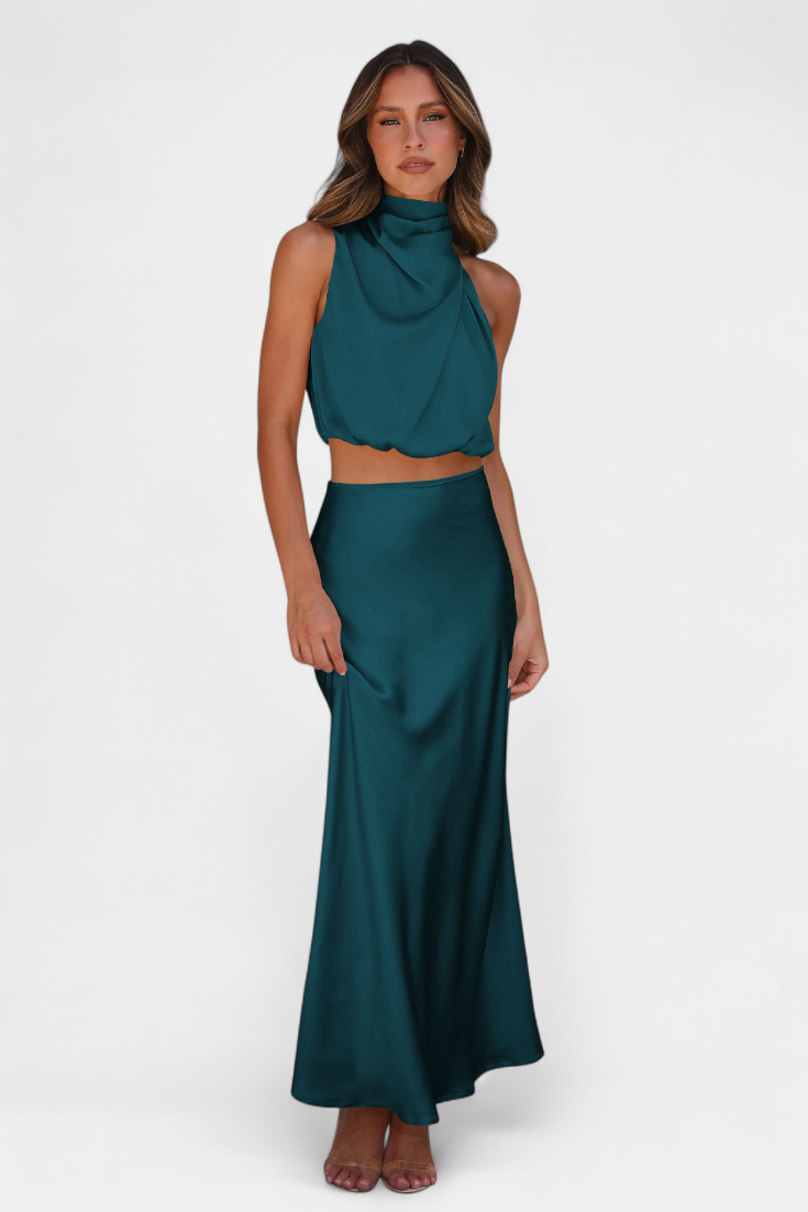 Elena – Conjunto Drapeado de Falda para un Estilo Elegante y Sofisticado