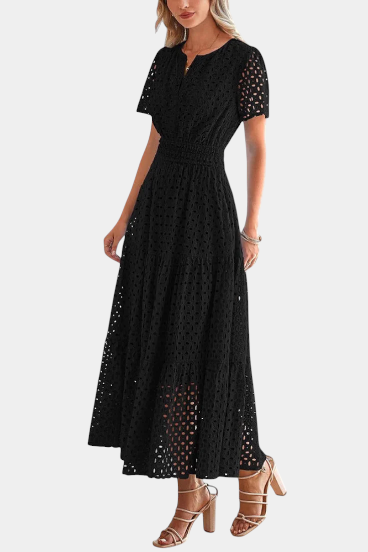 Isabel – Vestido Maxi de Encaje Bordado para Momentos Especiales