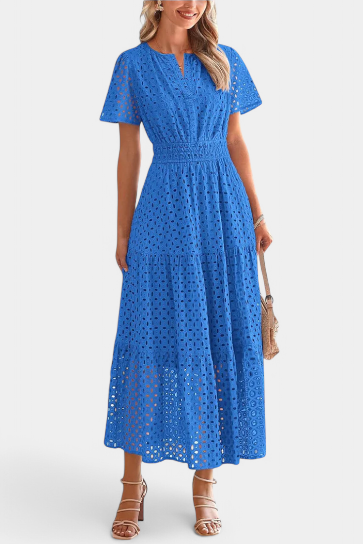 Isabel – Vestido Maxi de Encaje Bordado para Momentos Especiales